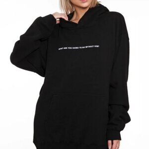 NEW Boys Lie Whatever I Want  Embroidered Graphic Hoodie One Size NWOT